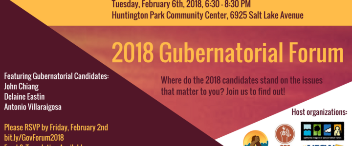 Join us at our 2018 Gubernatorial Forum on February 6th!
